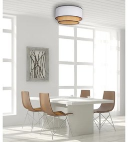 Duolla - Plafoniera BOHO 1xE27/15W/230V diametro 45 cm bianco/rattan