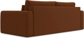 Divano color terracotta allungabile/con contenitore con rivestimento in velluto 238 cm Kapua – Makamii