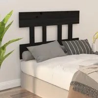 Testiera per Letto Nera 103,5x3x81 cm Legno Massello di Pino