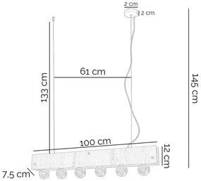 ONLI - Lampadario a sospensione con filo ARGO 6xE27/22W/230V grigio