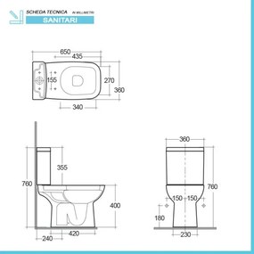 Wc monoblocco tradizionale scarico a terra Rak Origin con sedile