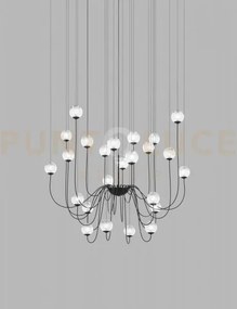 Puppet sospensione 24p bianco sfumato nero opaco 24 luci attacco g9