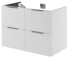 Mobile da bagno sotto lavabo SENSEA Neo bianco laccato L 90 x H 64 x P 48 cm 4 cassetti, lavabo non incluso