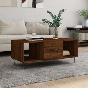 Tavolino Salotto Rovere Marrone 102x50x40 Cm Legno Multistrato /
