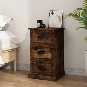Comodino Rovere Fumo 39x39x67 Cm İn Legno Multistrato /