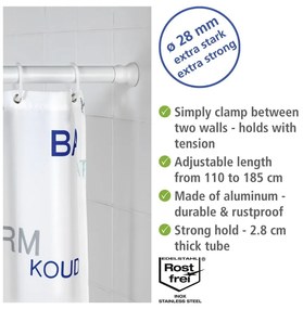 Asta per tenda da doccia color argento lucido 110 - 185 cm – Wenko