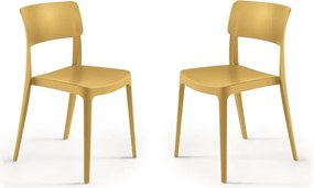 Sedia impilabile da giardino in polipropilene - FRA Ocra 2 pezzi