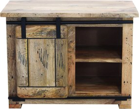 BEILY - porta tv legno di mango 1 anta scorrevole