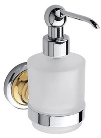 Dispenser per sapone 7,5x15 cm, finitura argento/oro