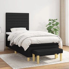 Giroletto A Molle Con Materasso Nero 90x200 Cm İn Tessuto /