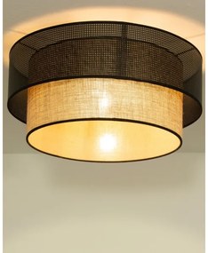 Plafoniera BORHO 1xE27/60W/230V, diam. 50 cm, nero/iuta
