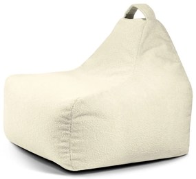 Pouf a sacco per bambini color crema con rivestimento in bouclé Game Amuse – SLOWDOWN