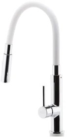 FERRO - Rubinetto per lavello con braccio flessible cromo lucido/bianco