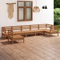 Set Salotto da Giardino 7 pz in Legno Massello di Pino Miele 3082740