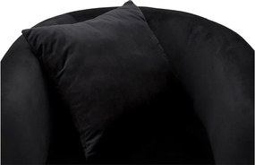 Poltrona nera con poggioli/con gambe con rivestimento in velluto Bucarest – Mauro Ferretti