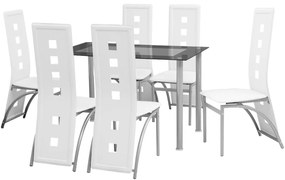 Set sala da pranzo 7 pezzi bianco