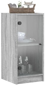 Mobile con ante in vetro grigio sonoma 35x37x75,5 cm