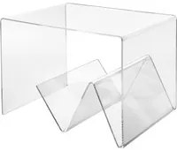 Tavolino ZigoZago 40x50x40 cm in plexiglass trasparente Iplex