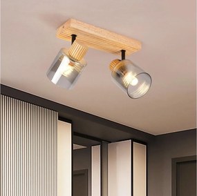 Brilagi - Faretto HYGGE 2xE14/15W/230V legno/fumé