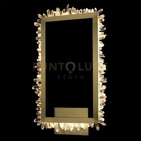 Lampada da parete rettangolare quartz halo, oro satinato, led 14w, ...