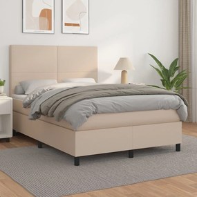 Giroletto A Molle Con Materasso Cappuccino 140x200cm Similpelle /