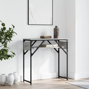 Tavolo Consolle Ripiano Grigio Sonoma 75x30x75cm Multistrato /