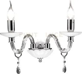 Applique livia 2 luci bianco- trasparente e cromo attacco e14 l.35cm