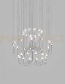 Puppet sospensione 36p multicolore 3 cromo lucido 36 luci attacco g9