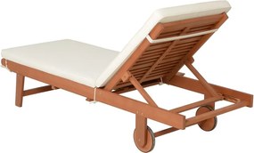 Lettino da giardino in legno color crema-naturale San Diego - Garden Pleasure