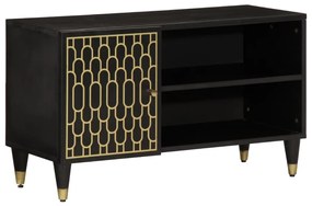 Mobile Porta Tv 80x31,5x46 Cm İn Legno Massello Di Mango /
