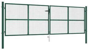 Cancello Da Giardino A Rete İn Acciaio 390x125 Cm Verde /