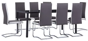 Set Sala Da Pranzo 9 Pz İn Similpelle Grigio /