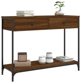 Tavolo consolle rovere marrone 100x34,5x75 cm legno multistrato