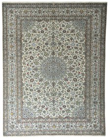 Kashan Tappeto persiano 380 x 300 Beige (Iran) Annodato A Mano