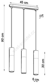 Lampadario a sospensione con filo BORGIO 3xGU10/40W/230V