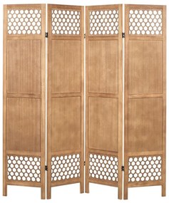 Paravento 4 pannelli legno chiaro 170 x 163 cm CERTOSA Beliani