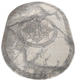 Lussuoso tappeto ovale grigio con un motivo originale Larghezza: 80 cm | Lunghezza: 150 cm