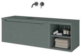 Mobile da bagno sospeso sotto lavabo Kimono L 110.5 x H 46 x P 46 cm blu laccato, 1 cassetto MADERO