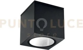 Plafoniera citizen nera quadrata 1 luce attacco e27 ip54 15x15x17cm