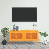 Mobile TV Giallo Senape 105x35x50 cm in Acciaio 336236