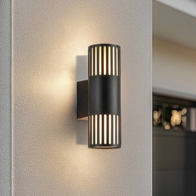 Lindby Applique da esterno Lurinda, a 2 luci, nero, Ø10cm