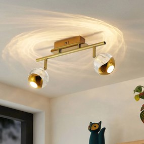 Lucande Kilio faretto LED soffitto, 2 luci, oro