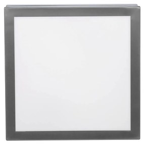 Plafoniera Quadrata in Acciaio Inossidabile 2 basi E27 28x28cm IP54