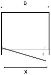 Kamalu - porta doccia 80cm con telaio nero vetro trasparente nico-c3000