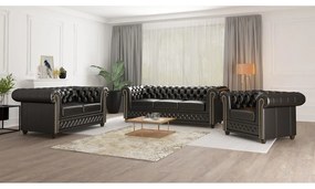Divano letto nero in similpelle 148 cm York - Ropez