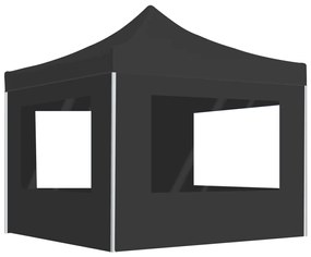 Gazebo Pieghevole Con Pareti Alluminio 2x2 M Antracite /