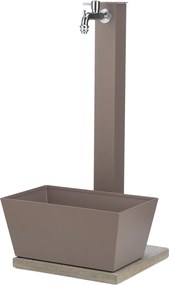 Fontana da Giardino con Rubinetto Vaschetta e Base Belfer 42/QVR Tortora...