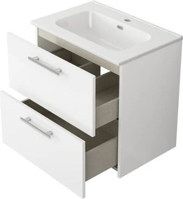 Base sospesa Remix 2 cassetti, L60 X P39 X H57.7cm , bianco lucido