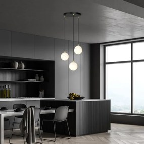 Lampadario a sospensione con filo ROYAL 3xE14/10W/230V diametro 30 cm nero