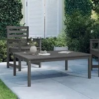 Tavolo da Giardino Grigio 121x82,5x45 cm Legno Massello di Pino 824129